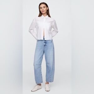 Gap Denim Mid-Rise Horseshoe Crop Jeans NWT 10/30 Casual Loose Baggy